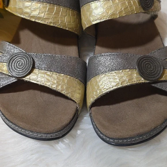 Romika Silver and Gold Leather Comfort Sandals - Picture 3 of 9